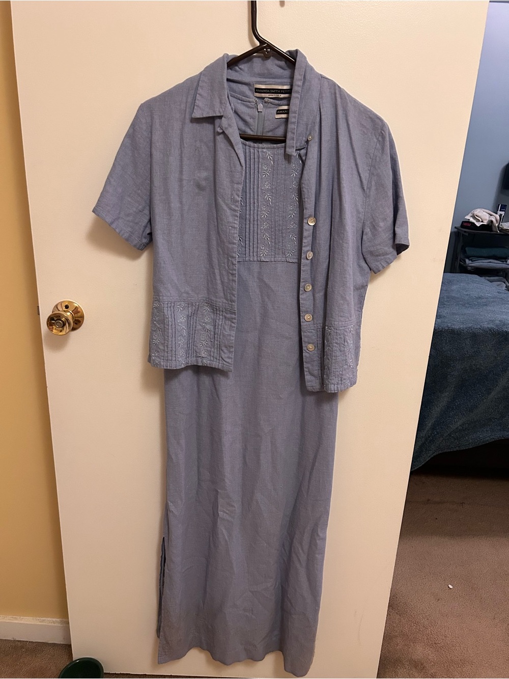 Amanda Smith Light Blue Women's Maxi Dress with Short Jacket